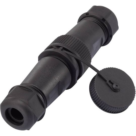 TRU COMPONENTS 1094579 Anslutningskoppling Kontakt hane rak, Hona rak Antal poler: 2 1 st