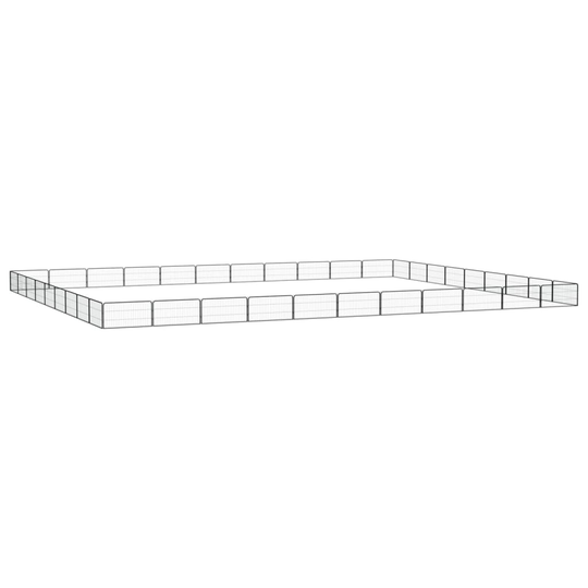 vidaXL Hundbur 40 paneler svart 100x50 cm pulverlackerat stål