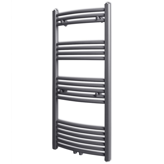 vidaXL Handdukstork centralvärme element båge grå 500 x 1160 mm