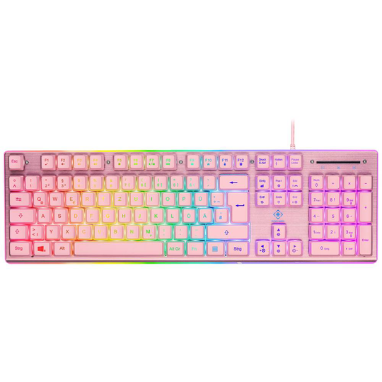 DELTACO GAMING PF75 Membran Gaming-tangentbord Upplyst Tyska, QWERTZ Svart