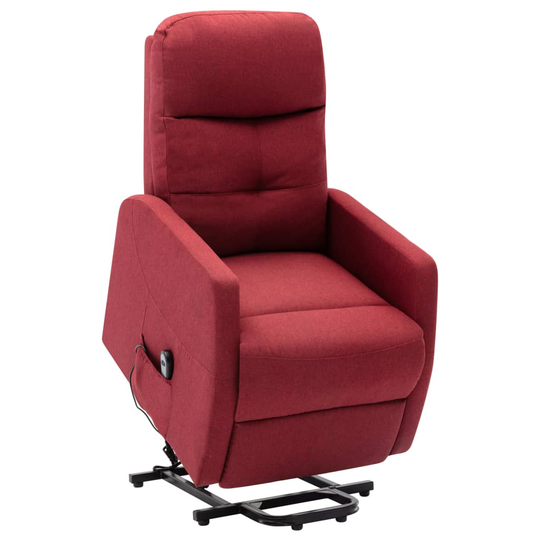 vidaXL Reclinerfåtölj med uppresningsfunktion vinröd tyg