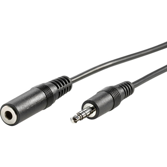 Value Teleplugg Audio Anslutningskabel [1x Teleplugg 3.5 mm - 1x Telejack 3.5 mm] 3.00 m Svart Skärmad