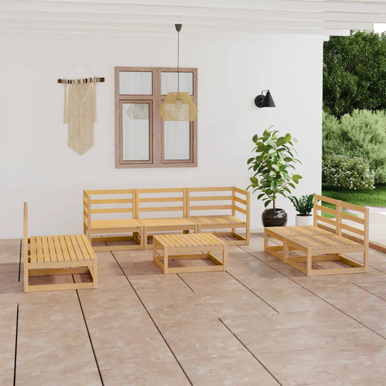 vidaXL Loungegrupp 8 delar massiv furu