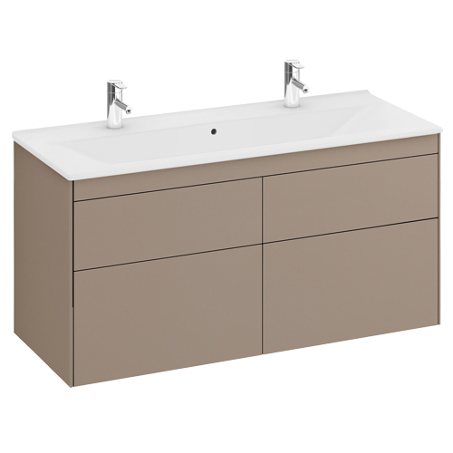 Kommod med tvättställ IFÖ Sense 1200 mm (2 blandarhål), Brun