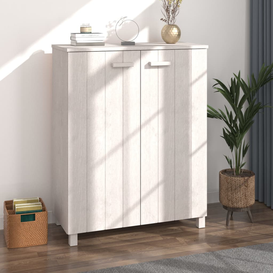 vidaXL Skoskåp vit 85x40x108 cm massiv furu