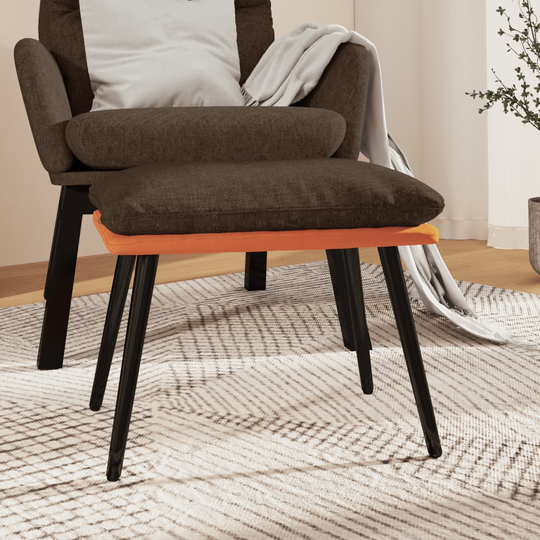 vidaXL Fotpall brun & orange 45x29,5x39 cm tyg och konstläder