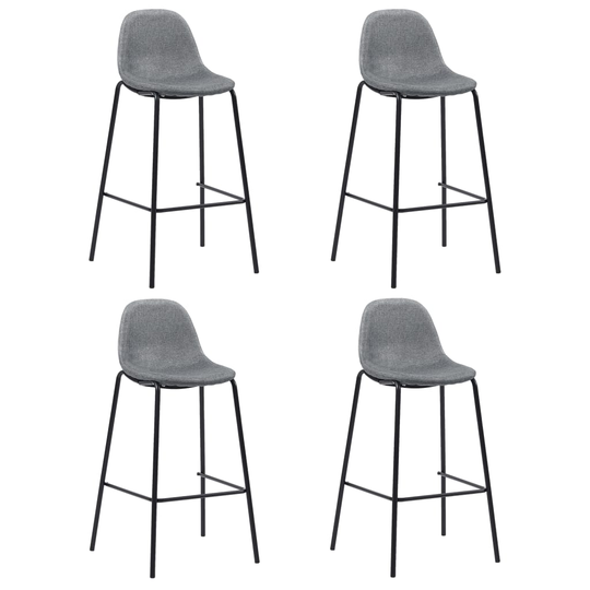 vidaXL Barstolar 4 st ljusgrå tyg