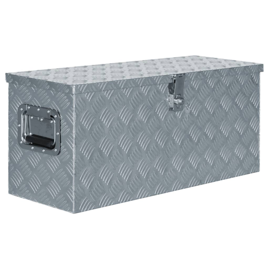 vidaXL Förvaringslåda aluminium 80x30x35 cm silver