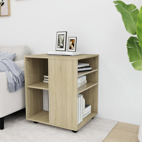 vidaXL Skåp med hjul sonoma-ek 60x53x72 cm spånskiva