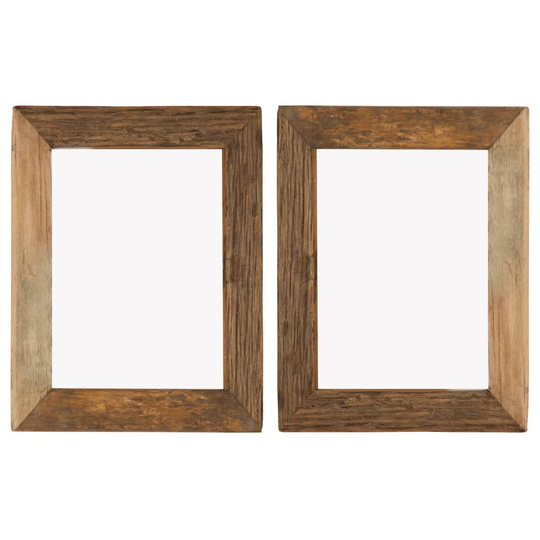 vidaXL Fotoramar 2 st 34x40 cm massivt återvunnet trä och glas