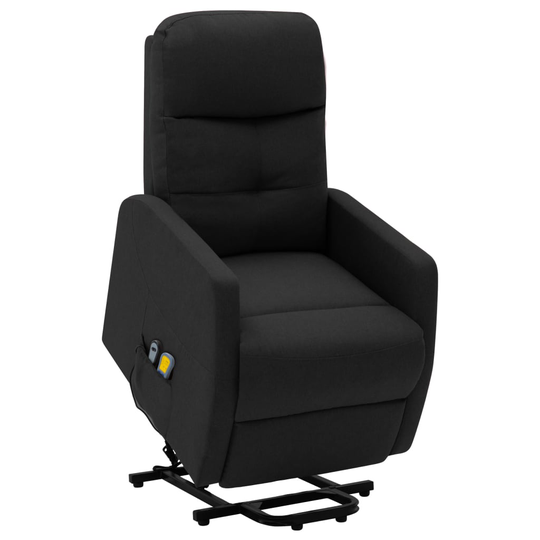 vidaXL Massagefåtölj med uppresningshjälp svart tyg