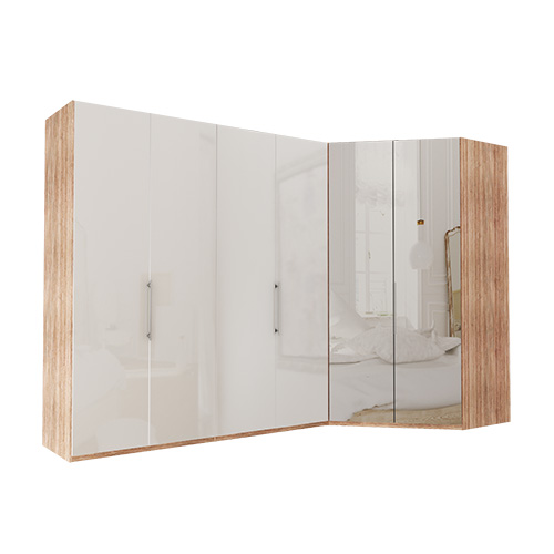 Garderob Atlanta - Ljus rustik ek 200 cm, 216 cm, Walk-in