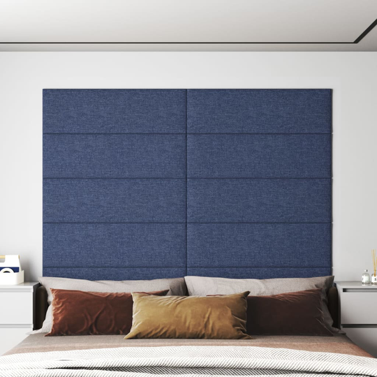 vidaXL Väggpaneler 12 st blå 90x30 cm tyg 3,24 m²