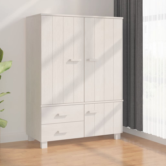 vidaXL Garderob vit 99x45x137 cm massiv furu