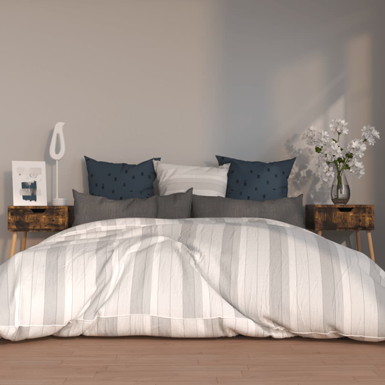 vidaXL Sängbord 2 st Rökfärgad ek 40x40x56 cm spånskiva