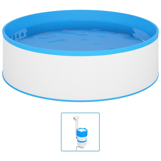 vidaXL Plaskpool med hängande skimmer och pump 350x90 cm vit
