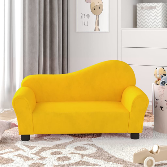 vidaXL Barnsoffa gul sammet