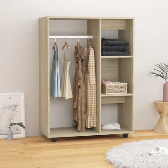 vidaXL Garderob sonoma-ek 80x40x110 cm spånskiva
