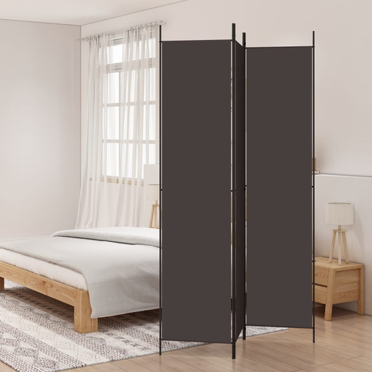 vidaXL Rumsavdelare 3 paneler 150x220 cm brun tyg