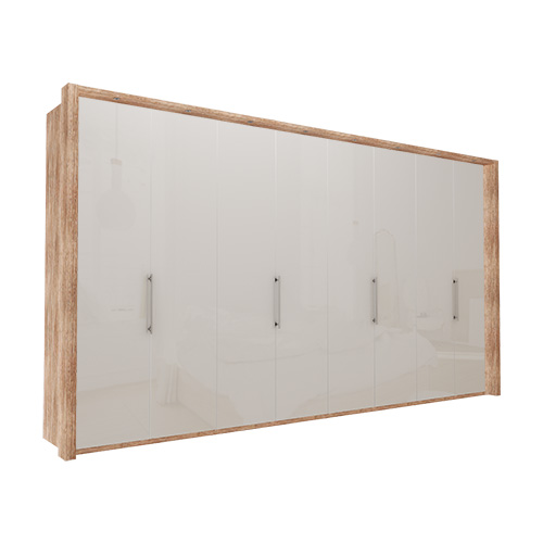 Garderob Atlanta - Ljus rustik ek 400 cm, 236 cm, Med ram
