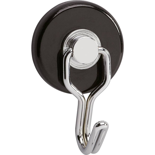 Maul Magnet (Ø x H) 35 mm x 53 mm rund , med krok Svart, Silver 2 st 6155790