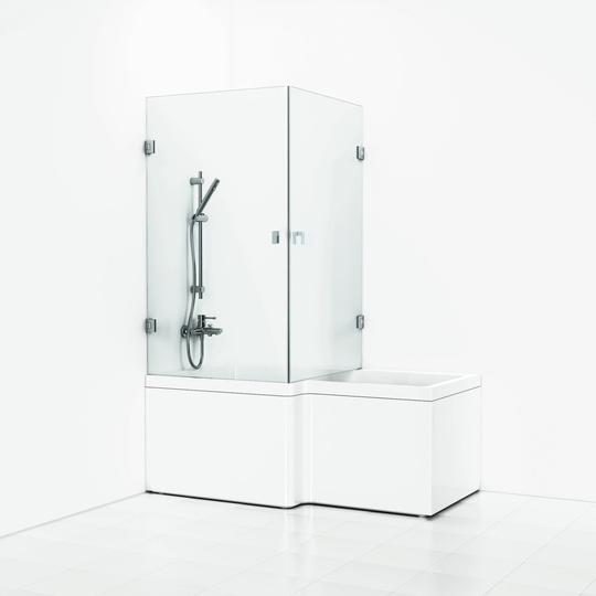 Svedbergs Hörndusch 180° Bad - Klarglas Blank krom