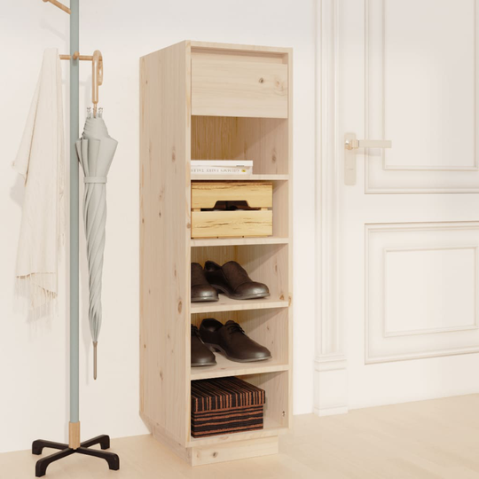 vidaXL Skoskåp 34x30x105 cm massiv furu