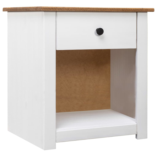 vidaXL Sängbord vit 46x40x57 cm massiv furu panama