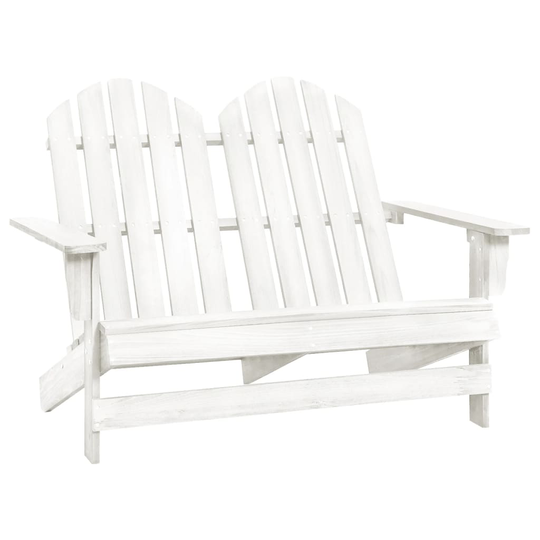 vidaXL Adirondackstol 2-sits massivt granträ vit
