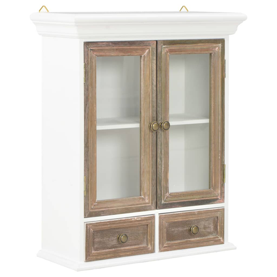 vidaXL Väggskåp vit 49x22x59 cm massivt trä