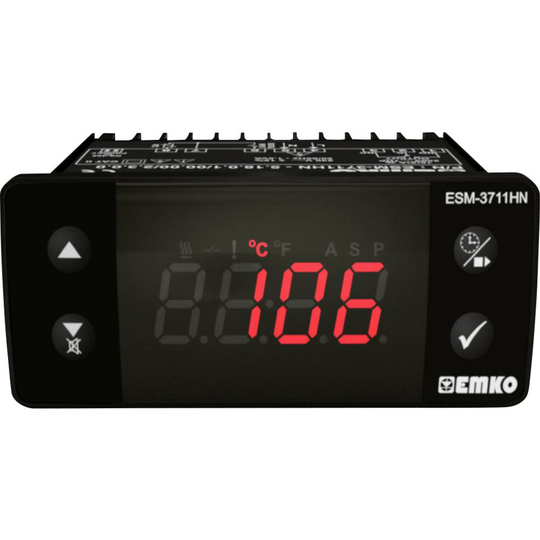 Emko ESM-3711-HN.8.05.0.1/00.00/1.0.0.0 2-punkts regulator Termostat J 0 till 800 °C Relä 16 A (L x B x H) 65 x 76 x 35 mm