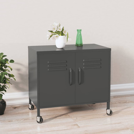 vidaXL Förvaringsskåp antracit 60x35x49 cm stål