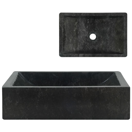 vidaXL Handfat 45x30x12 cm marmor svart