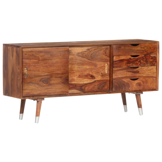 vidaXL TV-bänk 118x30x55 cm massivt sheshamträ
