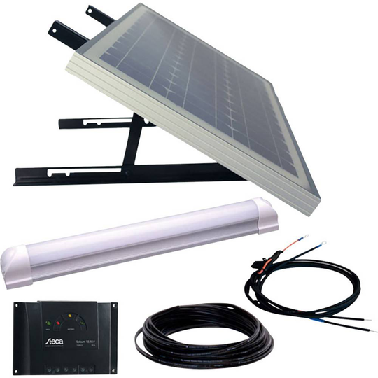 Phaesun SUPER ILLU ONE 600300 Solcells-kit 30 Wp inkl. anslutningskabel, inkl. laddare, med LED-ljus