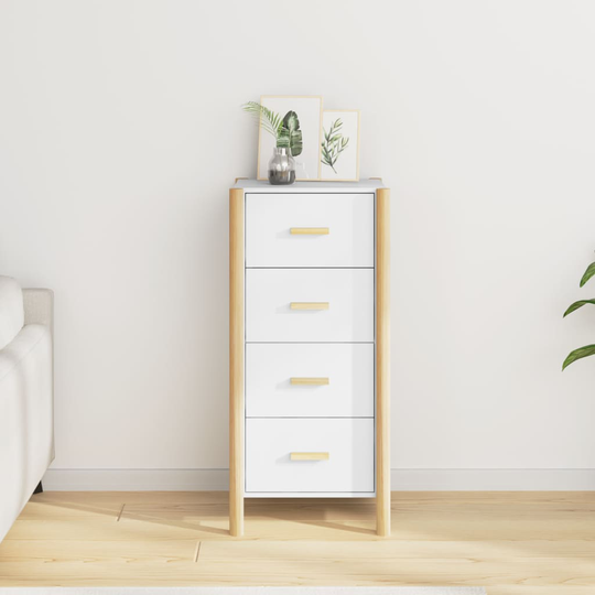 vidaXL Byrå vit 42x38x90 cm konstruerat trä