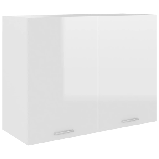 vidaXL Väggskåp vit högglans 80x31x60 cm spånskiva