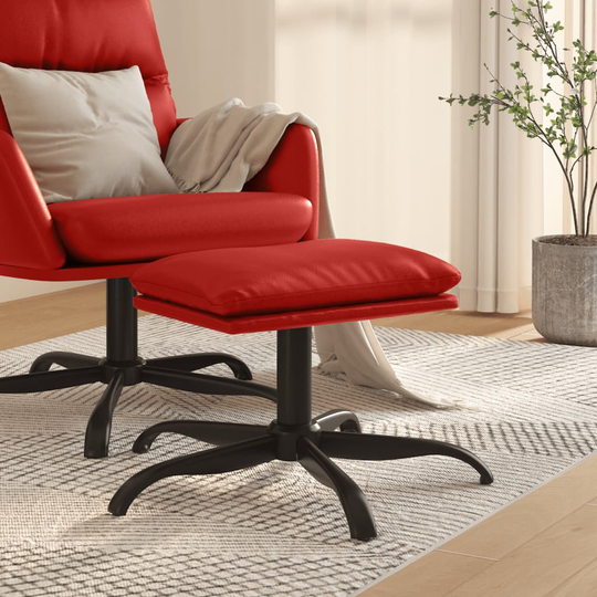 vidaXL Fotpall vinröd 60x60x39 cm konstläder