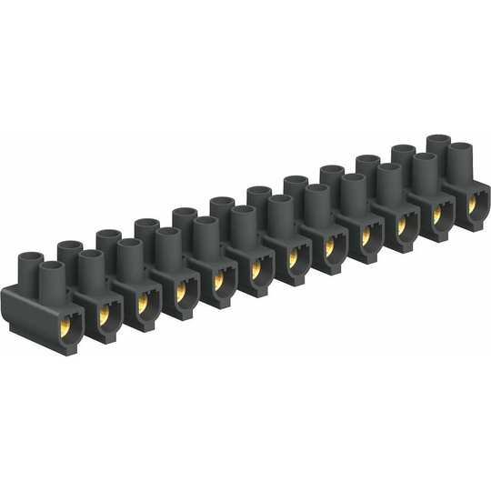 OBO Bettermann 2056585 Seriekopplingsplint Flexibel: 25-25 mm² Styvhet: - Antal poler: 12 10 st Svart
