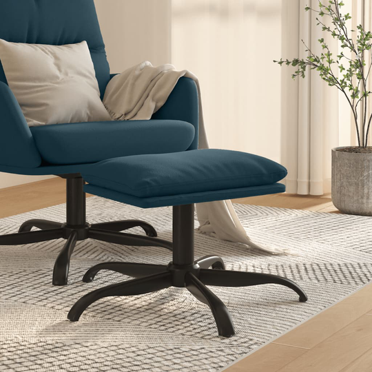 vidaXL Fotpall blå 60x60x39 cm sammet
