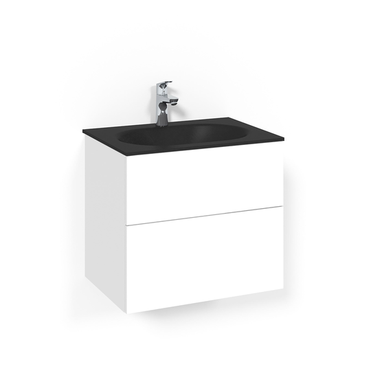 Tvättställsskåp Macro Design Crown Push Open Med Glastvättställ
