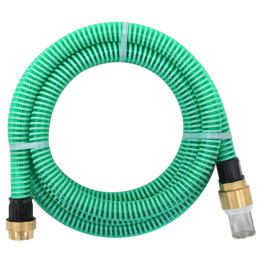 vidaXL Sugslang med kopplingar i mässing 25 m 25 mm grön