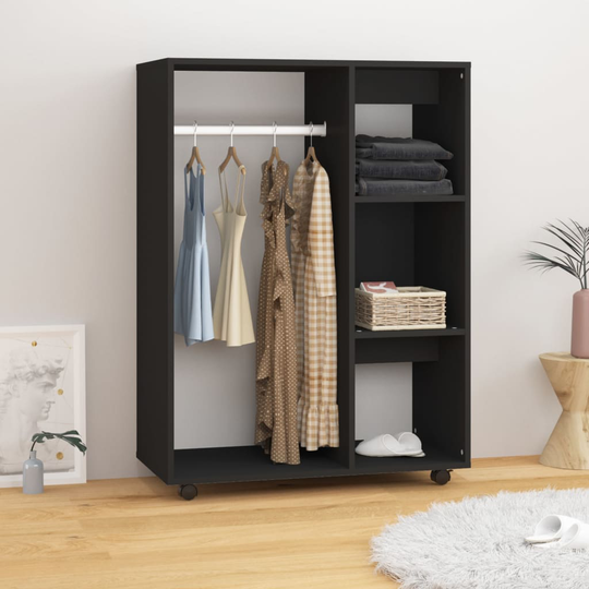 vidaXL Garderob svart 80x40x110 cm spånskiva