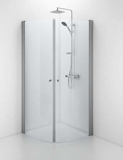 Ifö Duschhörna Space Med Bockade Dörrar Klar Glas SBNK 800 x 800 Med Knopp