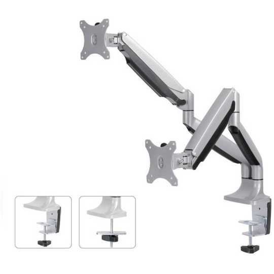 Neomounts by Newstar NM-D750DSILVER 2x Monitor bordsfäste 25,4 cm (10) - 81,3 cm (32) Tiltbar, Svängbar