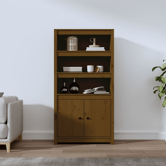 vidaXL Förvaringsskåp honungsbrun 80x35x154 cm massiv furu