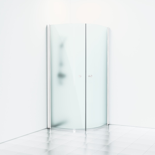 Svedbergs Duschhörn Skoga Halvrund 70X90 - Frostglas Vitt Matt