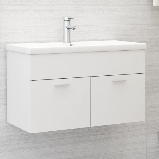 vidaXL Tvättställsskåp vit 80x38,5x46 cm spånskiva