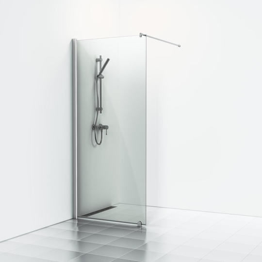 Svedbergs Skärmvägg Skoga Fast 100 - Rökglas Alu matt