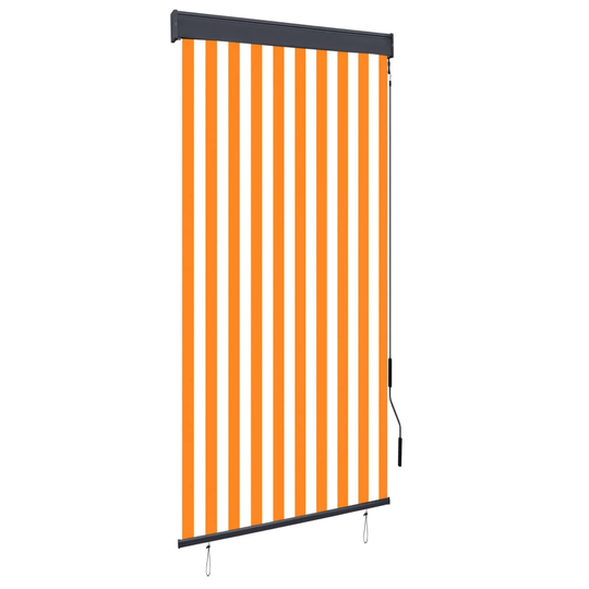 vidaXL Rullgardin utomhus 100x250 cm vit och orange